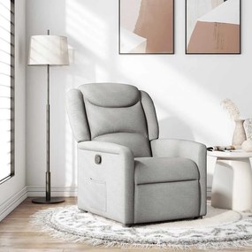 Poltrona Reclinabile İn Tessuto Grigio Nuvola /