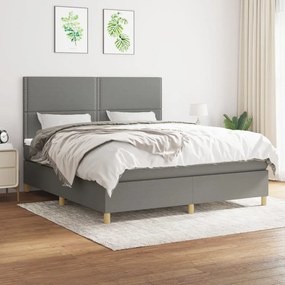 Giroletto A Molle Con Materasso Grigio Scuro 160x200 Cm Tessuto /