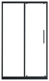 Porta per doccia scorrevole nero opaco stile industriale 140 x 195 cm - TORONI