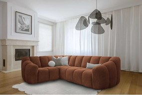 Divano angolare color terracotta (con penisola a sinistra/a L) Shell – Miuform