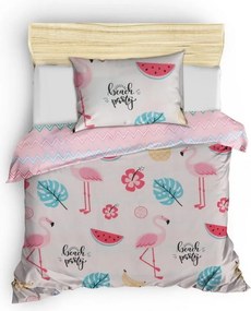 Set copripiumino e federa da bambini bianco/rosa per letto singolo 140x200 cm Kokteyl – Mijolnir