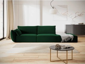 Divano verde scuro con penisola a sinistra con rivestimento in velluto 264 cm Vanda – Mazzini Sofas