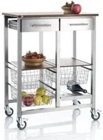 Carrello da cucina ONDA ALLUMINIO DOPPIO