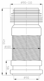 Bruckner - Tubo flessibile per WC 45 cm bianco/nero