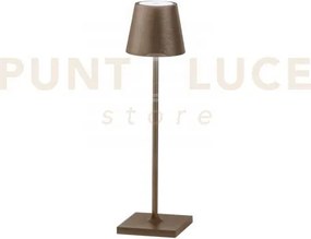 Lampada da tavolo ricaricabile led drink bronzo 1,5w 165lm 3000k di...