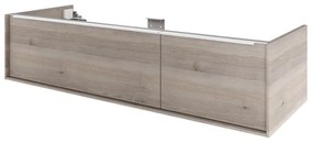 Mobile da bagno sotto lavabo Neo grigio satinato L 135 x H 32 x P 48 cm 1 cassetto, lavabo non incluso