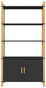 Credenza nera 80x40x153 in legno multistrato