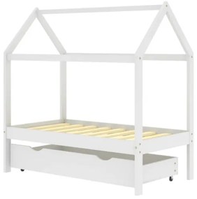 Giroletto per Bambini Cassetto Bianco in Pino Massello 70x140cm