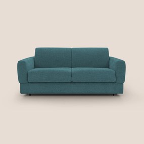 Happy Divano letto matrimoniale con materasso h18 cm in tessuto impermeabile T10 petrolio