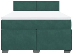 Giroletto a molle con materasso verde scuro 140x200 cm velluto