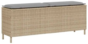 Panca Da Giardino Con Cuscino Beige 110x30x40,5cm İn Polyrattan /