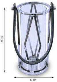 Lanterna FRAGIL 26 cm cromo/nero