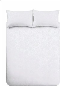 Set copripiumino e federa bianco in jacquard per letto singolo 135x200 cm Fleur Matelassé – Bianca