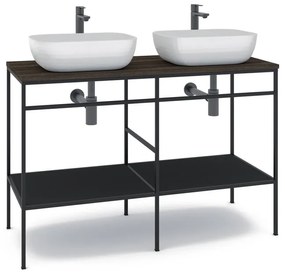 Mobile sottolavabo e lavabo Outline nero L 120 x H 92 x P 45.5 cm