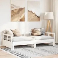 Dormeuse senza Materasso Bianca 90x200 cm Legno Massello Pino 854953