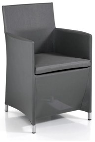 Sedia da giardino in metallo grigio Bali - Tomasucci