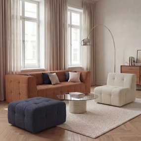 Mosaic pouf e modulo in bouclé - 96x77 cm design capitonné in tessuto smacchiabile T21