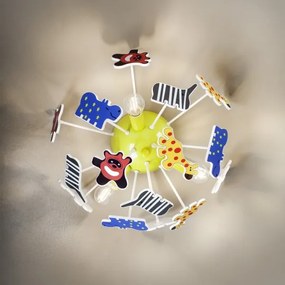 Redo 04-514-Plafoniera per bambini SAFARI 3xE14/3W/230V diametro 41 cm colorato