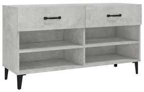 Scarpiera Grigio Cemento 102x35x55 cm in Legno Multistrato