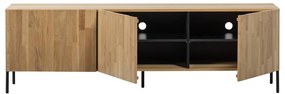 Mobile TV di colore naturale in rovere massiccio 180x56x46 cm Bono – WOOOD
