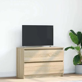 Mobile Porta Tv Rovere Sonoma 80x35x54 Cm İn Legno Multistrato /