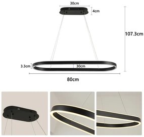 Brilagi - Lampada a sospensione LED su cavo PONDIE LED/43W/230V 80x30 cm nero