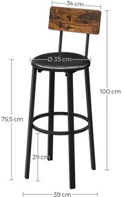 Sgabello da bar AVEN marrone/nero