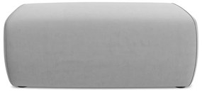 Poggiapiedi grigio chiaro con rivestimento in velluto Kapua – Makamii