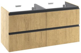 Mobile da bagno sospeso sotto lavabo L 60 x H 58 x P 48.1 cm rovere chiaro laccato opaco, 2 cassetti SENSEA Studio