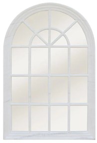 Specchio a finestra in legno di paulownia MONTESQUIEU - L 80 x H 120 cm - Bianco effetto invecchiato