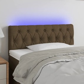 Testiera A Led Marrone Scuro 90x7x78/88 Cm İn Tessuto /