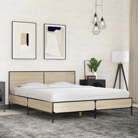 Giroletto Rovere Sonoma 160x200 Cm İn Legno Multistrato Metallo /