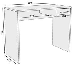 DIOCLEZIANO - scrivania con cassetto