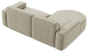 Divano angolare beige (con penisola a sinistra/con chaise lounge) con rivestimento in ciniglia Omao – Makamii