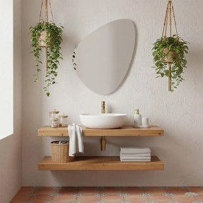 Specchio Board irregolare in polistirene bianco opaco 120 x 80 cm