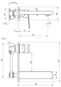 Deante BGA_N54L - Miscelatore per lavabo da incasso ALPINIA nero