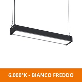 Campana Lineare LED 100W 51cm Sospesa, 11.000 lm Colore Bianco Freddo 6.000K