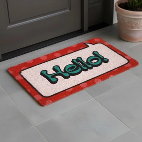 Zerbino 40x70 cm Hello rosso Zerbinomania