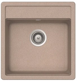 Lavello integrato 1 vasca in quarzo sabbia DELINIA Onega L 49 x L 51 cm