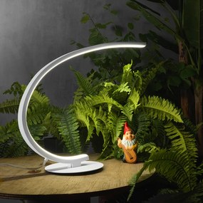 Lampada Da Tavolo Moderna Iole Alluminio Titanio E Silicone Led 1 Luce