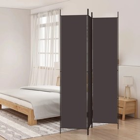 Divisorio a 3 pannelli marrone 150x220 cm in tessuto