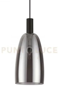 Coco lampadario a sospensione in metallo e vetro soffiato fume' 14x...