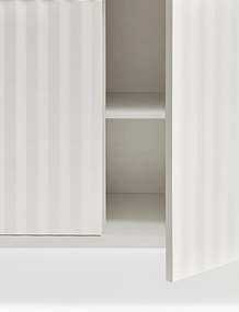 Cassettiera bassa bianca-colore naturale effetto rovere 159x80 cm Sierra – Teulat