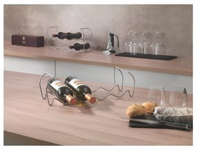 Portabottiglie a tre livelli per 12 bottiglie di vino Vino, lunghezza 45 cm - Metaltex