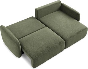 Divano angolare verde allungabile/con contenitore (con penisola a destra) Kalena – Makamii