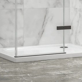 Kamalu - Box doccia 90x70 telaio gun metal porta battente 70 laterale fisso 90cm | KT5000GM