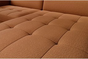 Divano angolare giallo allungabile/con contenitore (con penisola a destra/con chaise lounge) e rivestimento in velluto Gomsi – ELTAP