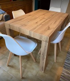 Tavolo da pranzo  allungabile in legno  naturale 160x90 cm