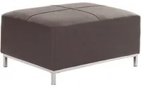 Pouf Poggiapiedi Imbottito in Vera Pelle Marrone Rettangolare Minimalista Moderno