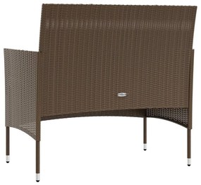 Set Divani da Giardino 8 pz con Cuscini in Polyrattan Marrone